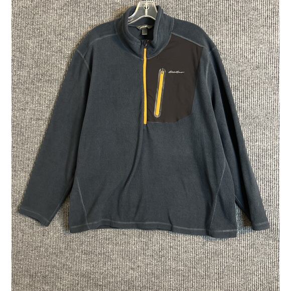 Eddie Bauer Mens 1/4 Zip Fleece Jacket Size XXL Outdoor Camping Hiking Pocket - Picture 1 of 7
